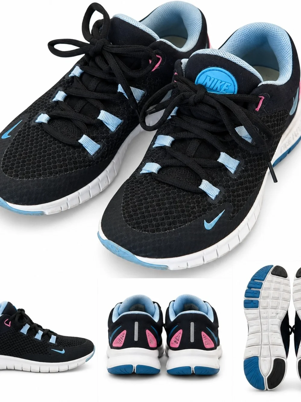 Nike Women’s Black & Light Blue Lightweight Running Sneakers
